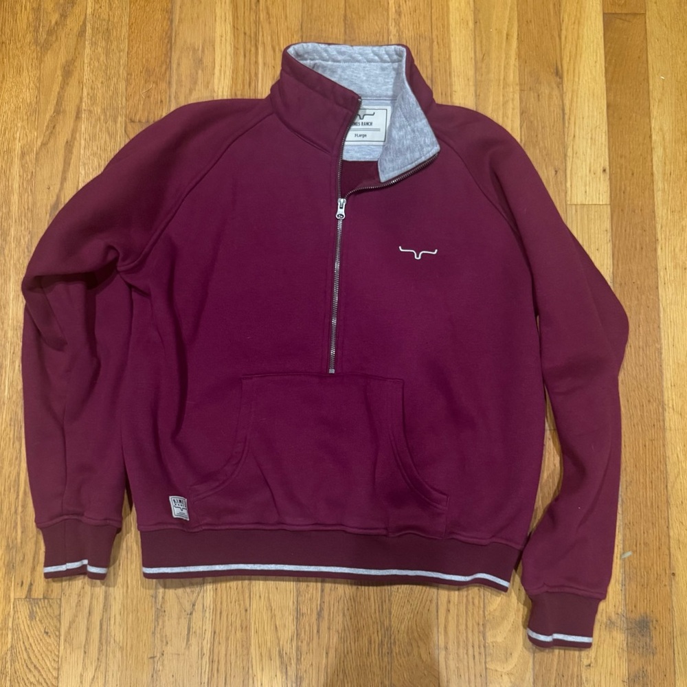 Kimes Ranch Maroon Half-Zip Sweatshirt
